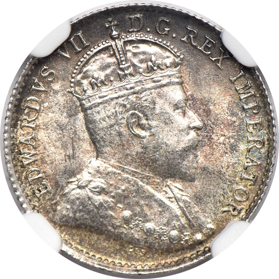 Multiple - 1848 Great Britain 1/2 crown VF-30, 1907 Canada 5 cents MS-64, and a 1907 Canada 10 cents MS-63, all NGC