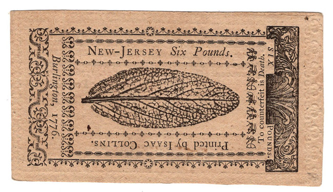 March 25, 1776 6 pound New Jersey - AU