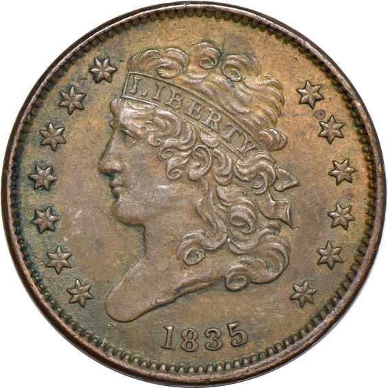 Ten different half-cents