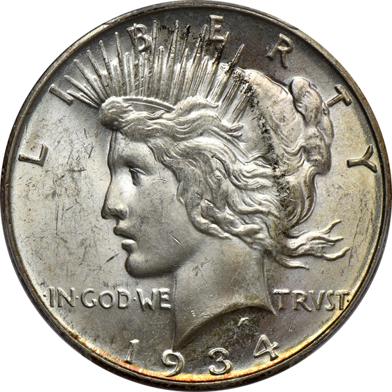 Five 1934-D PCGS MS-63 CAC