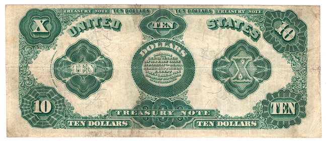 1891 $10 Fr# 370 - VF