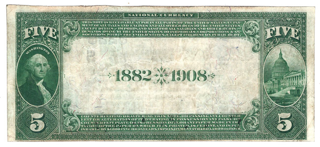 1882 $5 Date Back - Richmond, VA Charter #5229 - VF