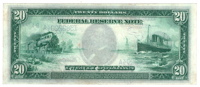 1914 $20 Minneapolis Blue Seal Fr# 999 - AU