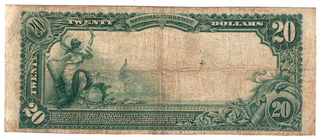 1902 $20 Blue Seal - Carthage, MO - F