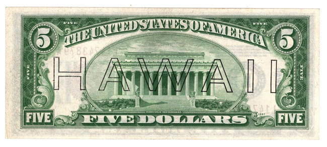 1934 $5 Hawaii Fr# 2307 - CU