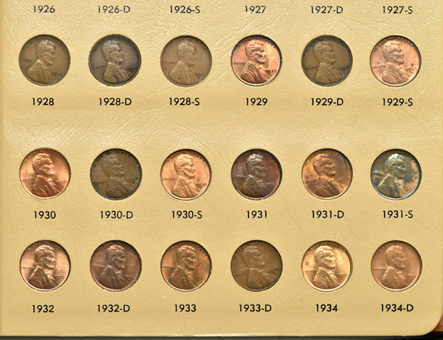 Complete collection of Lincoln cents, including proof-only issues, through 2007-S, in a Dansco 8100 album
