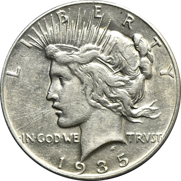 Complete collection of Peace dollars in a Capital Plastics holder