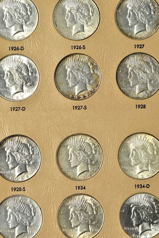 Complete collection of Peace dollars in a Dansco 7175 album