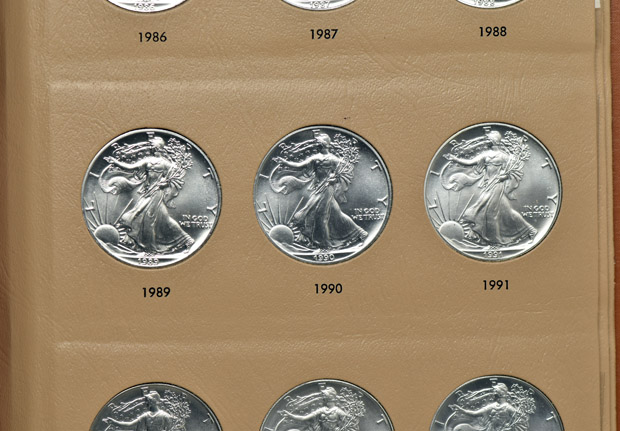 Complete collection of BU American Silver Eagles