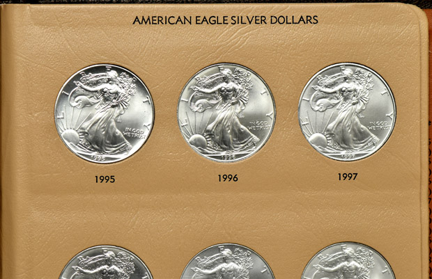 Complete collection of BU American Silver Eagles