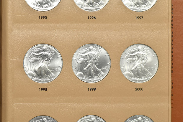 Complete collection of BU American Silver Eagles