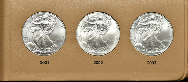 Complete collection of BU American Silver Eagles
