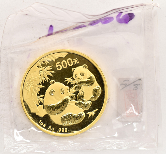 China - 2002 and 2006 500 yuan 1oz gold Panda, both sealed