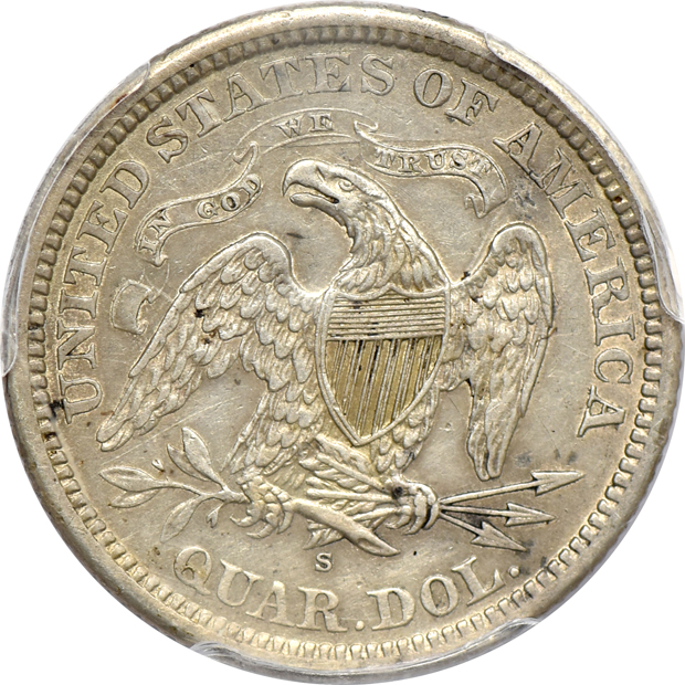 1872-S PCGS XF details/cleaned