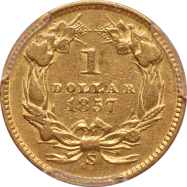 1857-S PCGS AU-53
