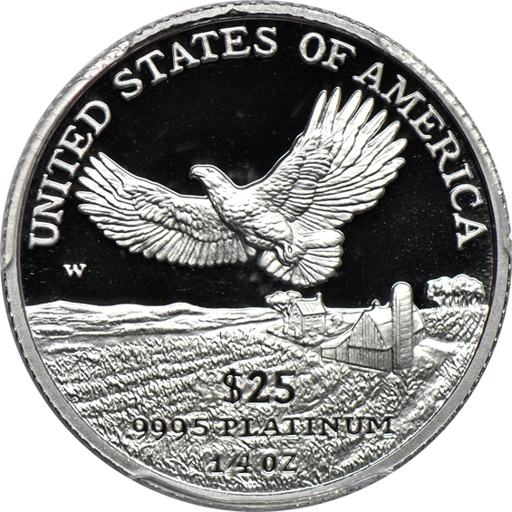 2000 W $25 1/4oz Proof Platinum American Eagle PCGS PR-70DCAM