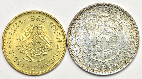 South Africa - 1963 "long" proof set, nine coins