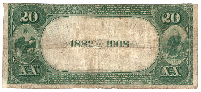 1882 $20 Date Back - Savannah, MO Charter #5780 - F