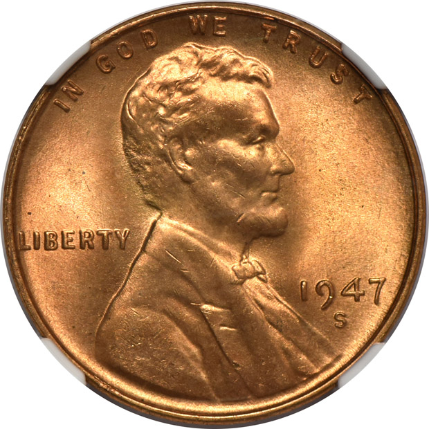 Six 1947-S NGC MS-67 RD