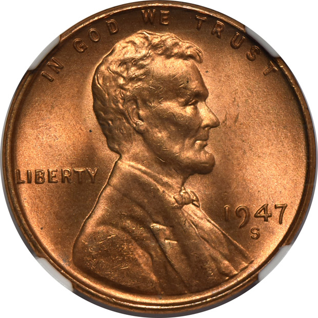 Six 1947-S NGC MS-67 RD
