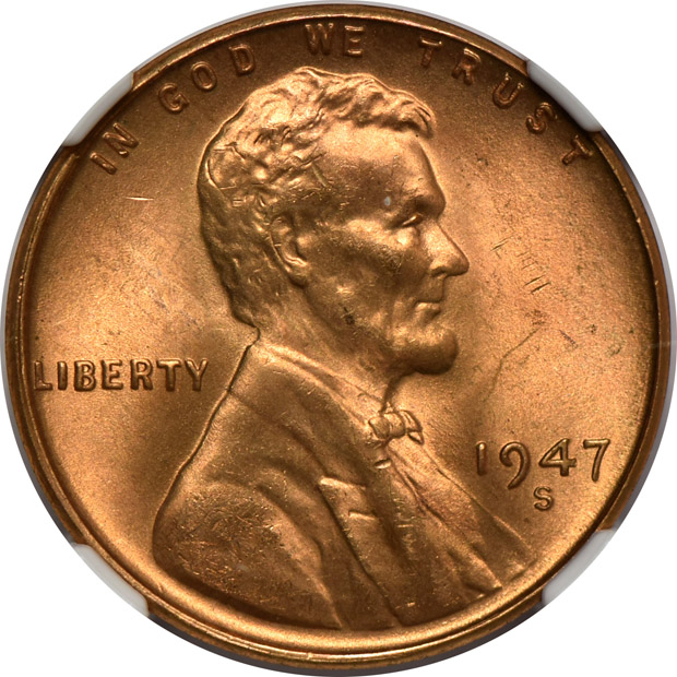 Six 1947-S NGC MS-67 RD