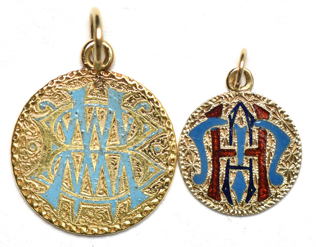Four gold love tokens