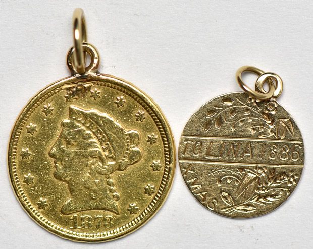 Four gold love tokens
