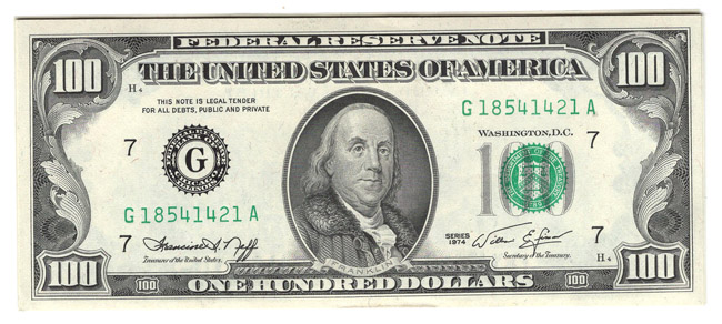 Run of ten 1974 $100 Chicago Fr# 2167G - ChCU