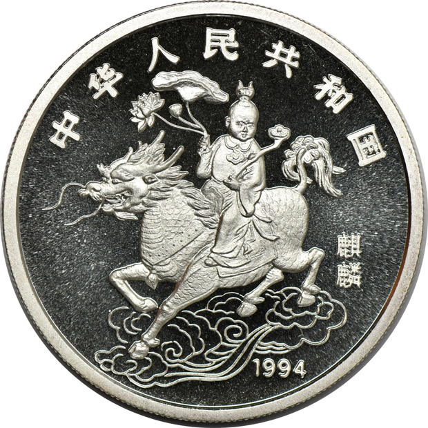 China - Nine silver coins, as described
