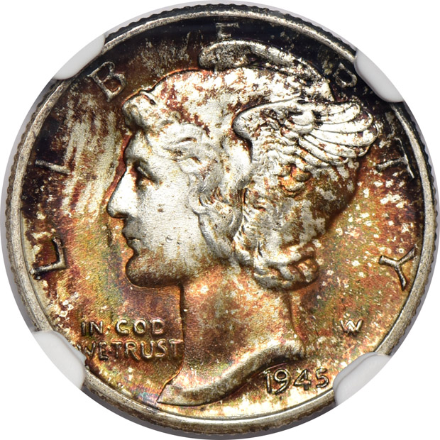 Collection of twenty-two Gem Mercury dimes, all NGC
