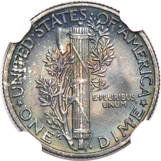 Collection of twenty-two Gem Mercury dimes, all NGC