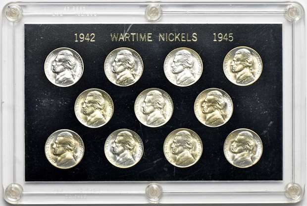 Massive collection of over three hundred Proof and BU Jefferson nickels in holders