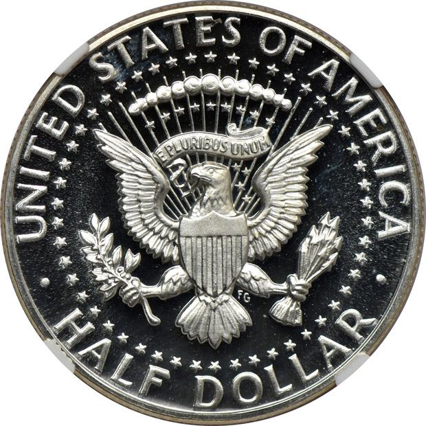 1964 Jefferson nickel PR-69 Ultra Cameo, 1964 Roosevelt dime PR-69 Ultra Cameo, and a 1964 Kennedy half-dollar PR-68 Ultra Cameo, all NGC