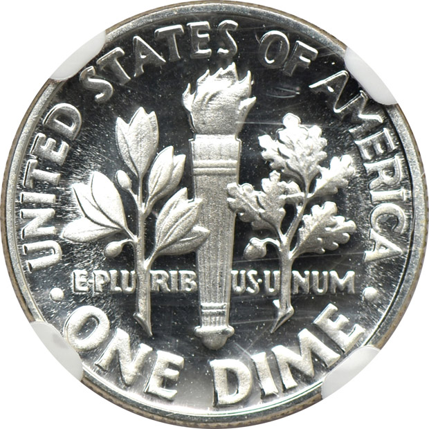 1964 Jefferson nickel PR-69 Ultra Cameo, 1964 Roosevelt dime PR-69 Ultra Cameo, and a 1964 Kennedy half-dollar PR-68 Ultra Cameo, all NGC