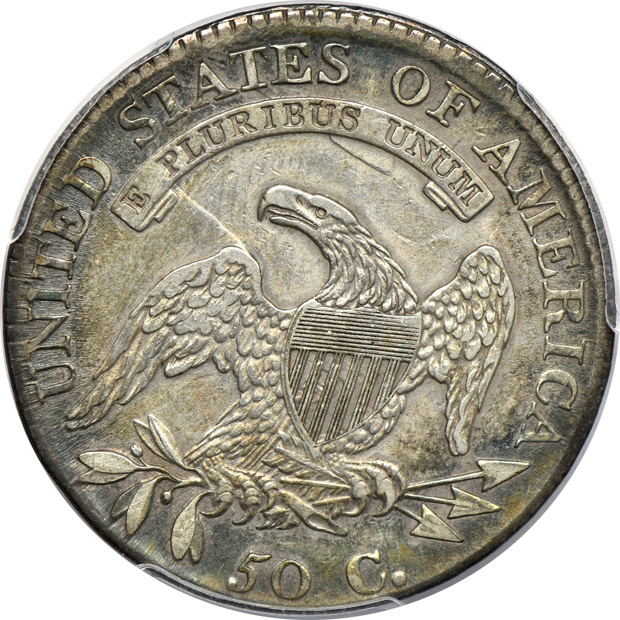 Four Capped Bust half-dollars certified by PCGS