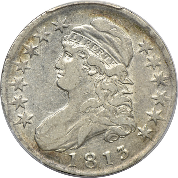 Four Capped Bust half-dollars certified by PCGS