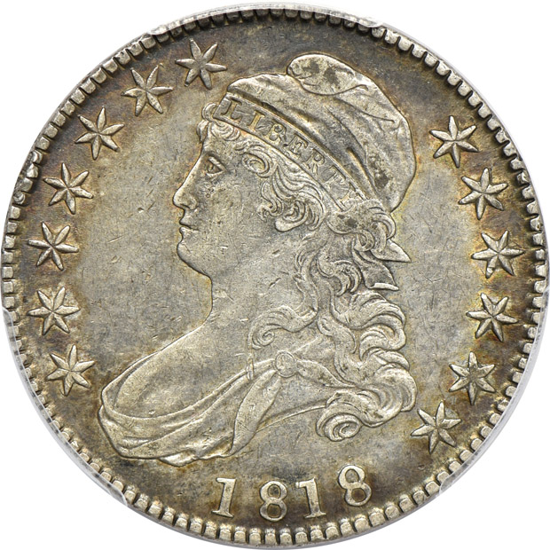Four Capped Bust half-dollars certified by PCGS