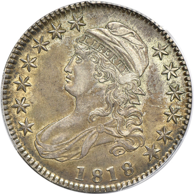 Four Capped Bust half-dollars certified by PCGS