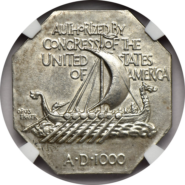 1925 Norse-American Silver Thin MS-64, and a 1925 Norse-American Silver Thick MS-63, both NGC