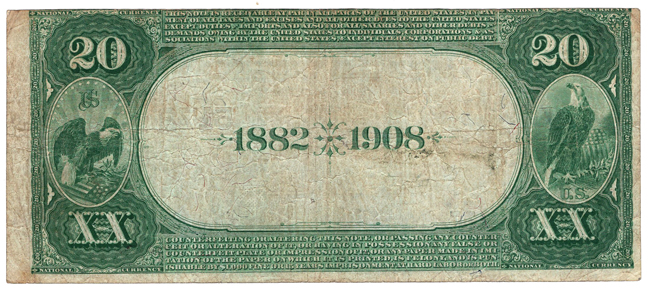 1882 $20 Date Back - St. Louis, MO Charter #5172 - F