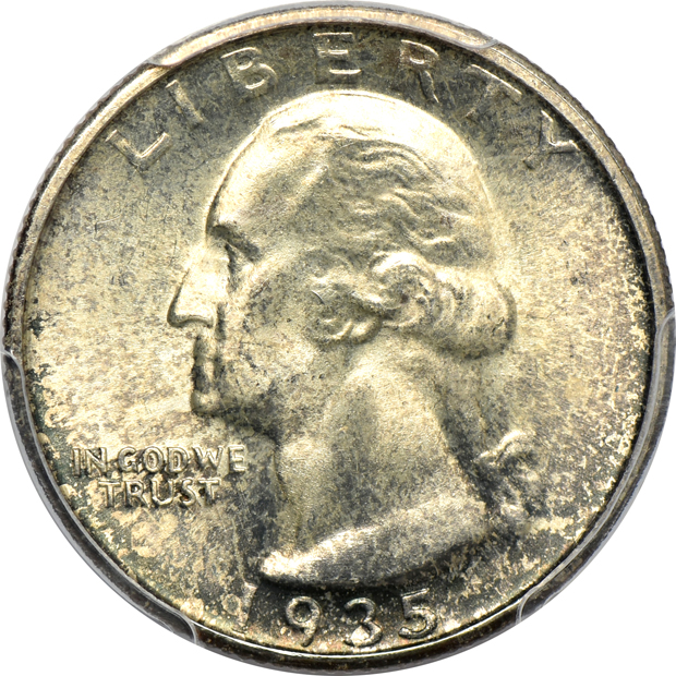 1932-S AU-58, 1935-S MS-66, and a 1937-D MS-65, all PCGS