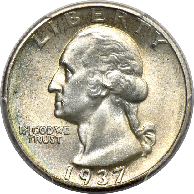 1932-S AU-58, 1935-S MS-66, and a 1937-D MS-65, all PCGS