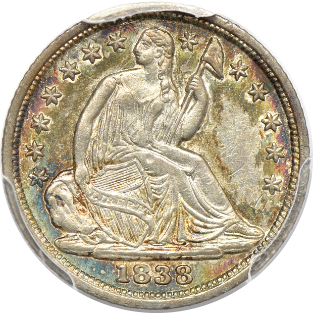 1838 No Drapery MS-62, and an 1853 Arrows MS-64, both PCGS