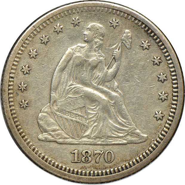 Group of twenty-four different Liberty Seated quarters