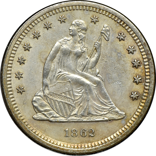 Group of twenty-four different Liberty Seated quarters