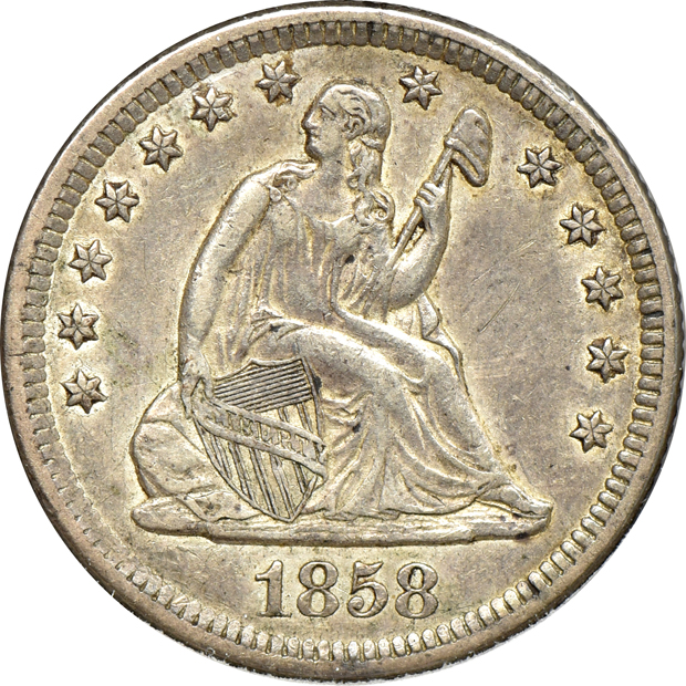 Group of twenty-four different Liberty Seated quarters