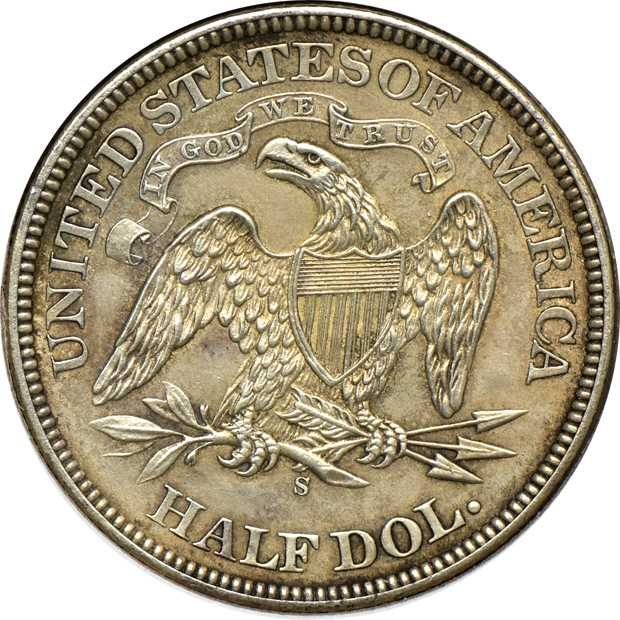 Group of sixteen different Liberty Seated half-dollars