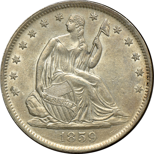Group of sixteen different Liberty Seated half-dollars