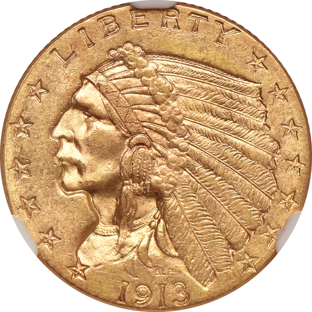 1910, 1913, and 1925-D, all NGC MS-62