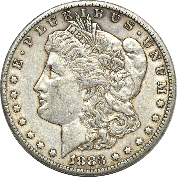 Fourteen CC Morgan silver dollars, as described